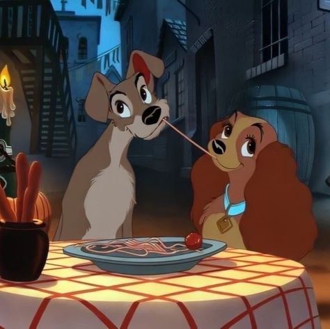 The Lady And The Tramp, Old Disney Movies, Could Be Us, Cartoon Movie Characters, Disney Collage, Disney Dogs, Disney Animals, Disney Couples, Old Disney