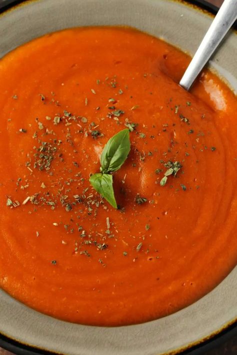 The Best Tomato Soup, Soup Aesthetic, Best Tomato Soup, Soup Hearty, Vegan Potato Soup, Vegan Pumpkin Soup, Vegan Tomato Soup, Restaurant Appetizers, Roasted Butternut Squash Soup