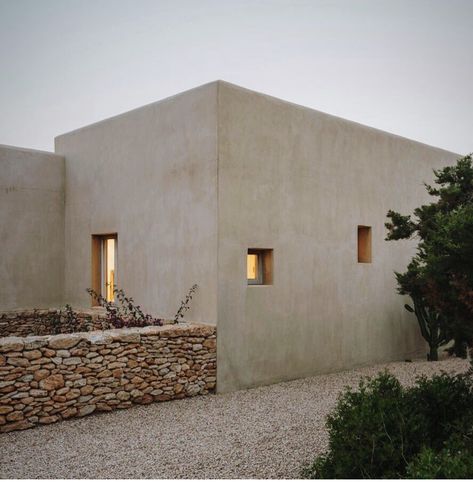 Wabi Sabi Exterior, Villa Concept, Adobe Architecture, Formentera Spain, Paper Architecture, Mexico House, Relaxed Elegance, Mediterranean Architecture, Concept Ideas