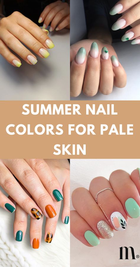 Discover the best nail colors for fair skin this summer! Whether you prefer gel, acrylic, or dip, these perfect hues will make your nails pop in the sun. Explore endless summer nail ideas for pale skin on our blog! Almond Nails Pale Skin, Flattering Nail Colors For Fair Skin, Toenail Colours For Pale Skin, Summer Nails For Fair Skin, Nail Polish Colors For Pale Skin, Spring Nails For Pale Skin, Summer Nails Fair Skin, Summer Pedicure Colors Fair Skin, Good Nail Colors For Pale Skin