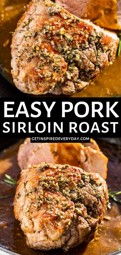 Sirloin Roast Oven, Pork Sirloin Roast Crock Pot, Boneless Pork Sirloin Roast, Pork Sirloin Recipes, Garlic Roasted Carrots, Sirloin Roast Recipes, Pork Sirloin Tip Roast, Simple Side Dishes, Pork Sirloin Roast