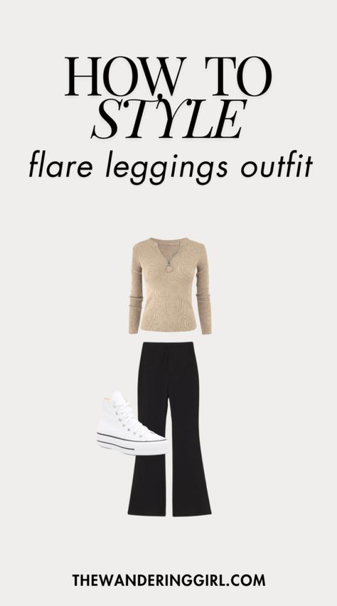 Flared Leggings Outfit Winter, Style Flare Leggings, How To Style Flares, Flare Leggings Outfit, Outfit Ideas For Winter, Leggings Outfit Ideas, Black Ribbed Top, Chunky Black Boots, Leggings Outfit Winter