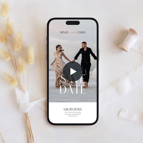 Wedding Video Invitation, Thank You Video, Date Video, Digital Save The Date, Save The Date Video, Wedding Invitation Digital, Animated Invitations, Wedding Invitation Video, Save The Date Template