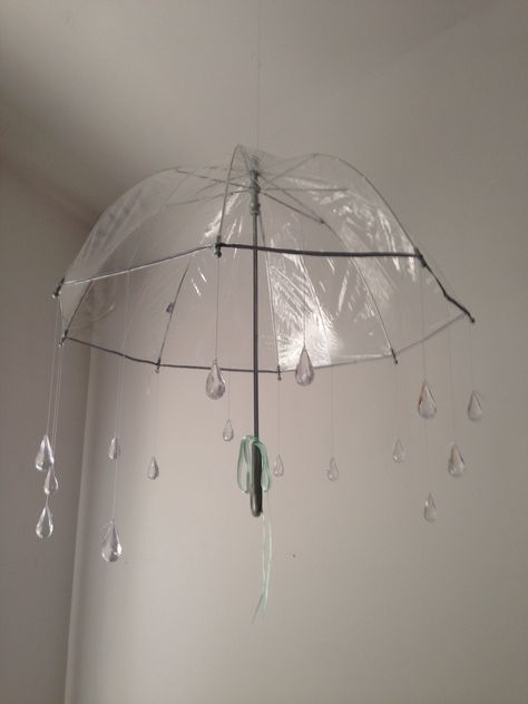 Baby shower decor- clear umbrella, raindrop crystals, and silver thread. Para Appreciation, Raindrop Baby Shower, Hommade Gifts, Rain Baby Showers, Umbrella Decor, Umbrella Baby Shower, Bubble Umbrella, Floral Umbrellas, Showers Of Blessing