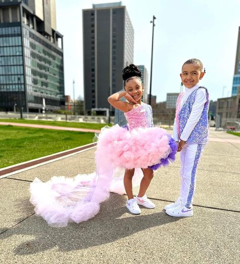 5th Grade Prom Dresses, Kids Sneaker Ball Party Outfit, Sneakerball Party Outfits, Kid Couples, Sneaker Ball Outfit Ideas, Kiddie Prom, Toddler Fits, Kids Fashion Show, Sneaker Ball