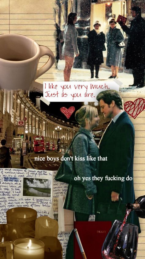 British Romcom Aesthetic, Bridget Jones Fashion, Romcom Wallpaper Aesthetic, Bridget Jones Diary Poster, Bridget Jones Wallpaper, Diary Of Bridget Jones, Bridget Jones Diary Aesthetic, Bridgette Jones Diary, Bridget Jones Aesthetic