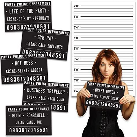 Mugshot Sign, Mug Shot Sign, Photobooth Selfie, Selfie Props, Selfie Studio, Funny Photo Booth, Police Party, Adult Party Themes, Birthday Photo Booths