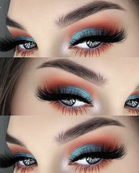 September Makeup, Orange Eye Makeup, Maquillage On Fleek, Bridal Eye Makeup, Cute Eye Makeup, Brushes Makeup, Eye Makeup Pictures, Eye Makeup Designs, Colorful Eye Makeup