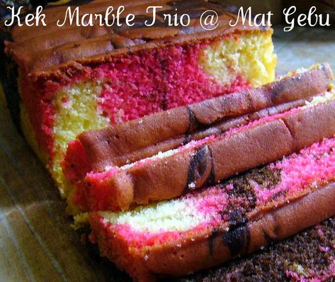 Kek Marble Trio | mat_gebu | Flickr Kueh Raya, Durian Cake, Cake Marble, Cake Boss Recipes, Butter Cakes, Kuih Raya, Kek Lapis, Resipi Kek, Marble Cake Recipes