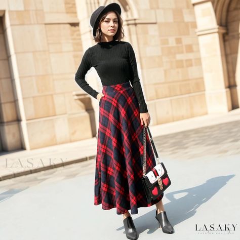 Plaid pants outfit winter