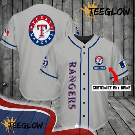 texas rangers personalized baseball jersey shirt 207 teeglow. Introducing our premium unisex shirt, meticulously crafted for comfort and style. Made from a soft, breathable fabric, this shirt feels as good as it looks, ensuring all-day wearability for any occasion. Its modern fit provides a flattering silhouette, while the vibrant colors and unique patterns make a statement without saying a word. Whether you're dressing it up for a night out or keeping it casual for a weekend brunch, this versatile piece seamlessly combines fashion and functionality. Elevate your wardrobe with this essential shirt today! #tee #texas rangers #w #personalized #shirt