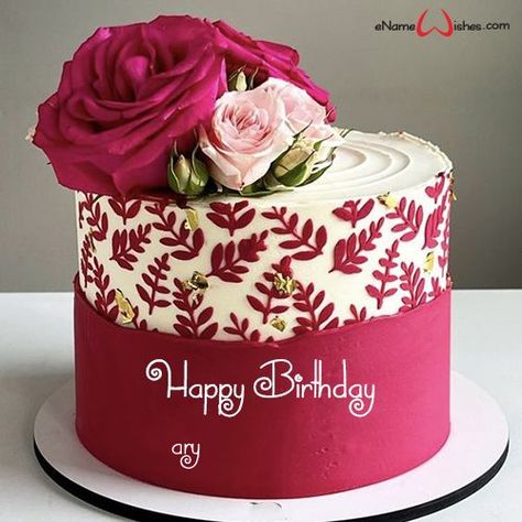 Happy Birthday Rose Cake Images with Name Edit - Best Wishes Birthday Wishes With Name Best Wishes Birthday, Name On Cake, Write Name On Cake, Birthday Cake Write Name, Football Birthday Cake, Birthday Cake Writing, Name Edit, Happy Birthday Rose, Birthday Wishes With Name