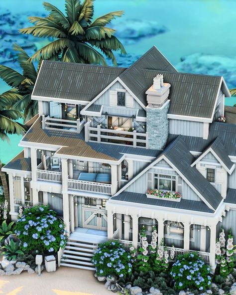 I built a generations summer house in @thesims 🌴 #eapartner The build is available on the gallery under my ID Create4sims! Will you move your sims family here? #ts4 #sims4builds @ea #thesims #thesims4 Sims Coastal House, Sims 4 Colonial House, Sims 4 Celebrity Home, Sims 4 Shell House, Sims 4 Houses Exterior, Sims 4 Sulani House, Sims 4 Windenburg House, Sims 4 Sulani Beach House, Sims 4 Beach House Floor Plans