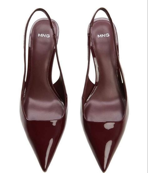 Mango Heels, Red Kitten Heels, Maroon Shoes, Burgundy Pumps, Mango Shoes, Burgundy Heels, Trendy Heels, Virtual Wardrobe, Burgundy Shoes