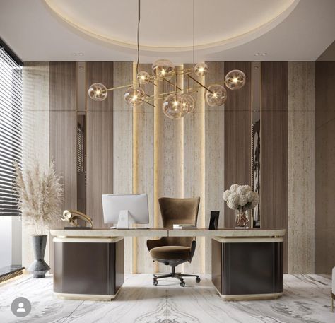 Private Office Interior, Luxury Office Design, Executive Office Design Interior, Office Interior Design Luxury, Office Reception Table Design, Modern Office Design Inspiration, Office Cabin Design, Executive Office Design, Living Room Lighting Design