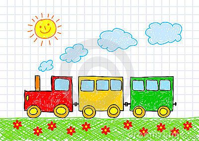 This is a cool kids train picture. Drawing For Kindergarten Kids, Train Drawing Kids, Drawing For Class 1 Kids, Cute Train Drawing, Train Illustration Drawing, Drawing Of Train, Easy Train Drawing, Drawing For Kids Easy, Drawing Pictures For Kids