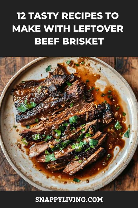 Do you have extra beef brisket lying around and looking for creative ways to use it? Discover a variety of recipes that will inspire you to transform your leftovers into delicious new dishes. Explore exciting ideas to give your leftover brisket a tasty makeover! Leftover Beef Brisket, Brisket Meat, Brisket Recipes Smoked, Beef Brisket Recipes, Leftover Beef, Tasty Meat, Brisket Recipes, Bbq Beef, Smoked Brisket