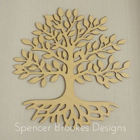 Laser Engraving Business, Laser Cut Tree, Tree With Roots, Nifty Crafts, Dremel Carving, Simple Tree, Tree Of Life Tattoo, Family Trees, Mandala Artwork