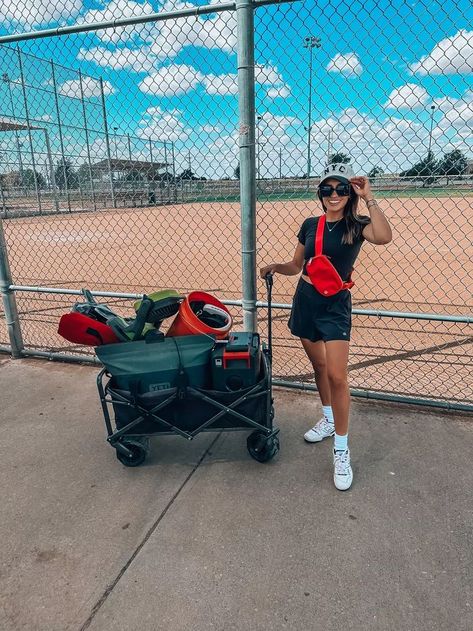 Baseball mom must haves!! #LTKfitness#LTKfamily#LTKkids Baseball Mom Must Haves, Softball Mom Outfit, Travel Baseball Mom, Mom Bag Essentials, Sports Mom Bag, Sports Mom Outfit, Mom Must Haves, Baseball Mom Outfits, Collapsible Wagon