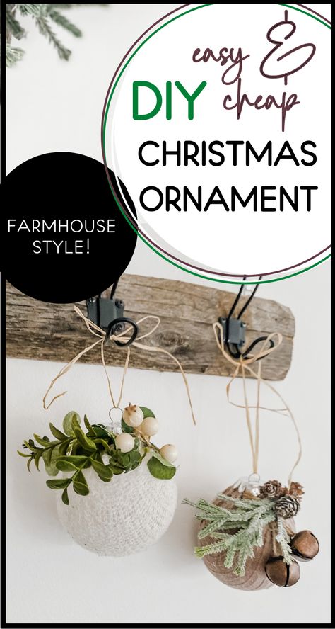 Make a farmhouse style Christmas ornament from an upcycled sweater! Pretty enough to sell, easy Christmas decor craft! Repurposing Christmas Ornaments, Christmas Decor Upcycle, Upcycling Ornaments, Ornament Repurpose, Christmas Crafts To Sell 2024, Sweater Ornaments Diy, Repurposed Christmas Ornaments, Upcycled Christmas Decorations, Farmhouse Christmas Crafts