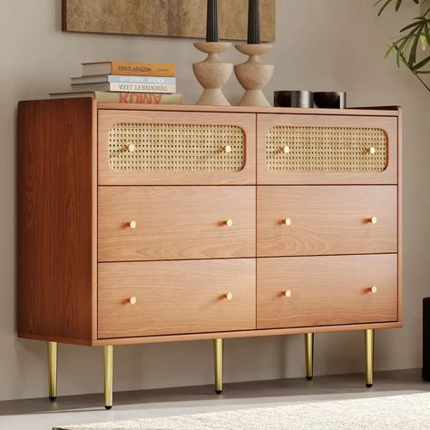 on sale Dressers - Bed Bath & Beyond Rattan Bedroom, Rattan Sideboard, Floor Storage, Office Color, Bedroom Chest Of Drawers, Dresser For Bedroom, 6 Drawer Chest, Accent Chest, Brown Bedroom