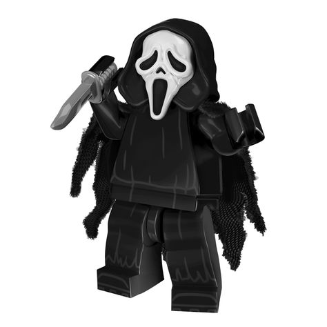 NEW 'SPOOKY SLASHER' MINIFIGURES.COM CUSTOM MINIFIGURE 🔪 If you’re home alone and get a call on your phone, you better hope it's not the 'Spooky Slasher'. With a love for scary movies and their many cliches, he'll test your knowledge before he chases you down 🏃‍♀️ This cliche killer comes with a fancy set of capes, a Brickarms knife, and an awesome custom headgear. We've also thrown in a custom head for the big reveal! Pick up a new 'Spooky Victim' to give your new 'Spooky Slasher' a victi... Custom Lego Minifigures, Custom Minifigures, Lego Custom Minifigures, Big Reveal, Custom Lego, Home Alone, Lego Minifigures, Scary Movies, Mini Figures