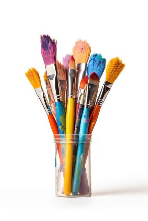 Stack of color artist paint brushes tool white background arrangement. AI generated Image by rawpixel. | free image by rawpixel.com / Thanakrit Paint Brushes Photography, Brush And Paint, Cute Pictures To Draw, Object Reference, Art Hub, Digital Art Beginner, Image Painting, Figure Sketching, Durga Maa