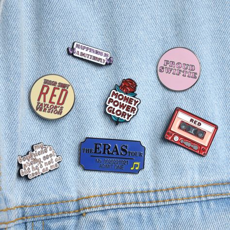 Taylor Swift Pins And Patches, Taylor Swift Enamel Pins, Taylor Swift Bag, Taylor Swift Accessories, Clay Idea, Taylor Core, Secret Starbucks Recipes, Wishlist Ideas, Pin Ideas