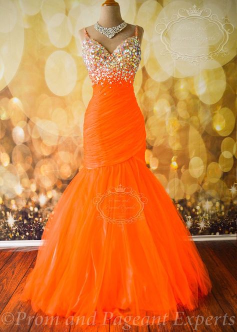 Orange Prom Dress, Party Dress Inspiration, Orange Prom Dresses, Party Gown Dress, Neon Dresses, 파티 드레스, Long Prom Gowns, Perfect Prom Dress, Pageant Dress