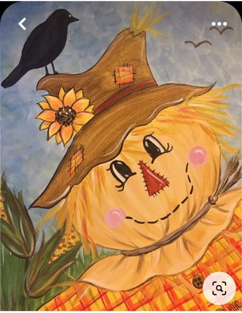 Scarecrow Painting, Fall Canvas Painting, Arte Grunge, Fall Canvas, Halloween Painting, Canvas Painting Diy, Autumn Painting, Window Art, Window Painting