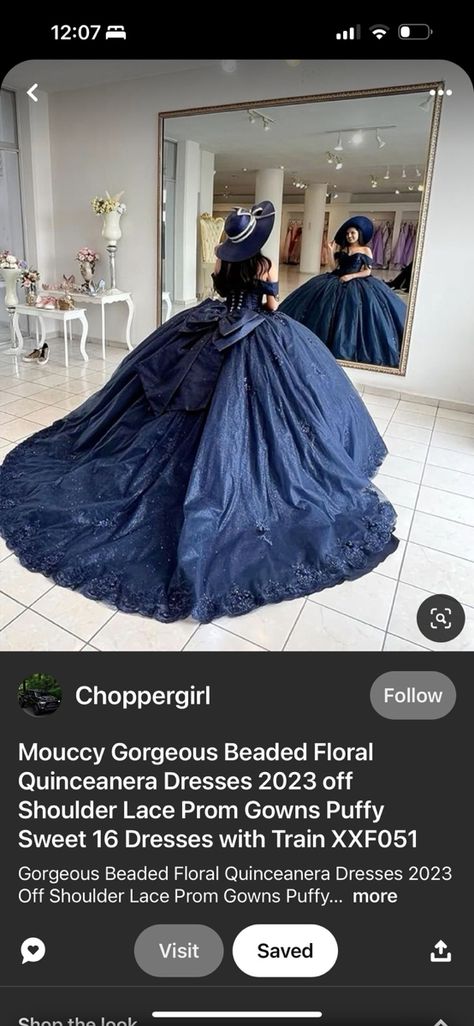 Dark Blue Quince Dress With Sleeves, Quice Dress, Blue Quince Dress, Lace Prom Gown, Quince Decorations, Blue Quince, Long Trail, Quince Dress, Clothes Girl