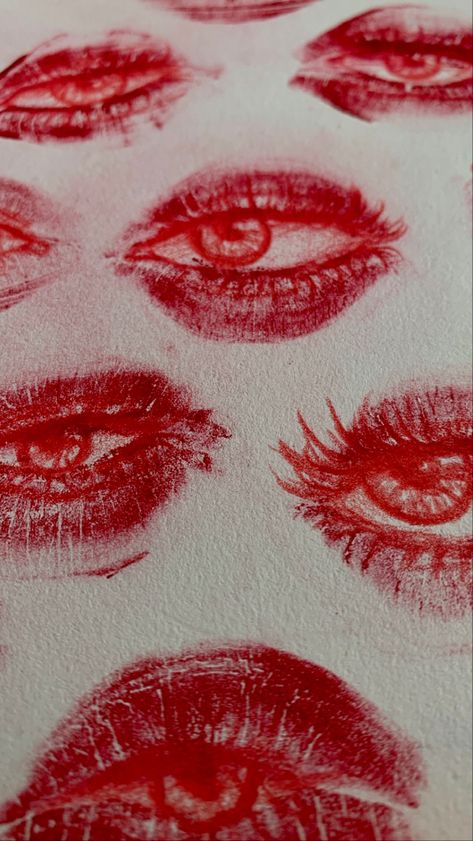 If you click on the photo you’ll see more on my ig ✨ #sketch #kiss #eyes #draw #aesthetic #trend #drawing #pencil #sketchbook #sketch Colored Pencil Aesthetic Art, Lipstick Eyes Drawing, Kiss Eyes Art, Kisses On Canvas, Kiss Eyes Drawing, Red Illustration Aesthetic, Red Asthetics Photos, Kiss Wallpapers Aesthetic, Lipstick Kiss Art