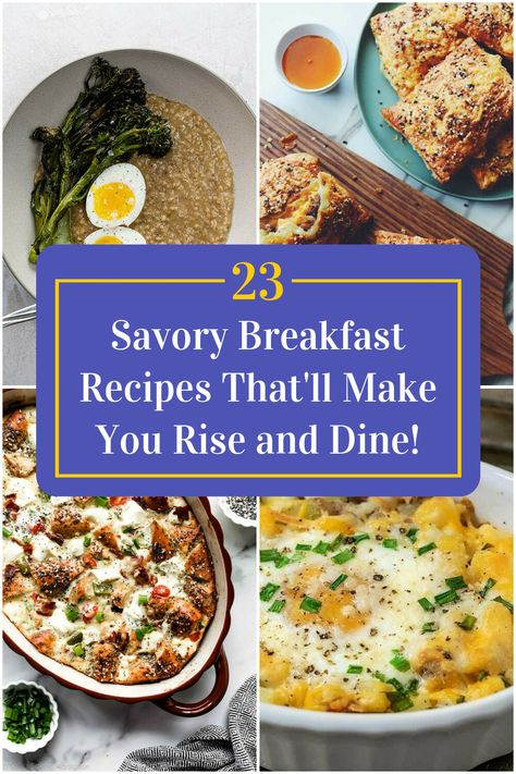 Collage of 4 savory breakfast recipes. Non Traditional Breakfast Ideas Healthy, Cold Savory Breakfast, Healthy Breakfast Pastry, Savory Breakfast Cookies, Crumpet Breakfast Ideas, Breakfast For Company Ideas, Savoury Breakfast Recipes, Upscale Breakfast Ideas, Fall Breakfast Ideas Savory