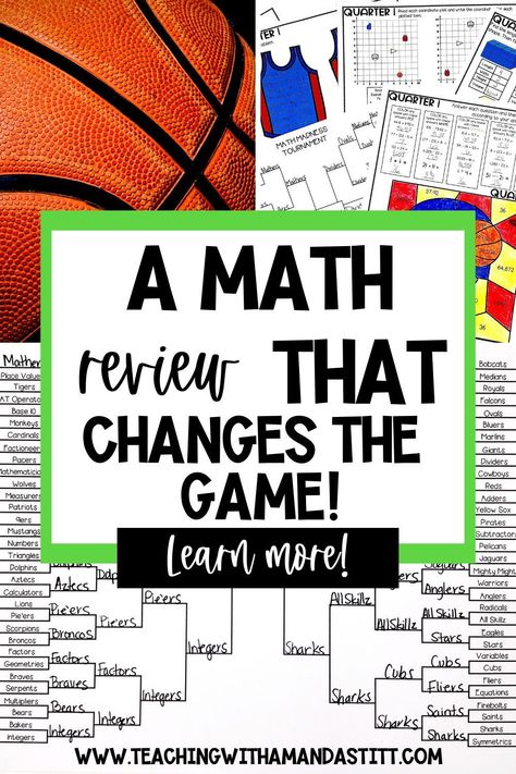 Discover a math review that your students will love! This March Madness tournament-themed math review is an engaging way to review math skills. This activity will review 3rd, 4th, or 5th grade place value, operations and algebraic thinking, fractions, measurement, and geometry skills. Use these math worksheets as a test prep activity or for the end of the year project. Plug this project into your small groups, centers, morning work, etc. Add this math project to your upper elementary classroom! Math Classroom Games, 5th Grade Math Projects, Math Test Review Activities, 3rd Grade Math Review Games, Spring Math Activities 3rd Grade, March Madness Math Activities, Middle School Math Review Games, Review Games For Elementary Test Prep, Geometry Centers