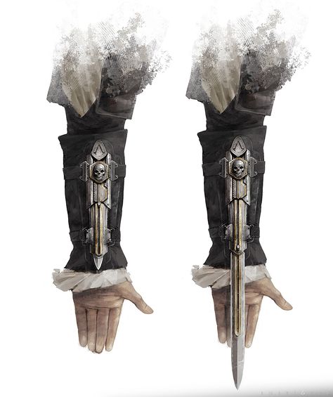 Concept art of Edward Kenway's Hidden Blade Assassins Creed Tattoo, Assassin's Creed Hidden Blade, Assassins Creed 1, Edward Kenway, Assassin's Creed Black, Assassin's Blade, Assassins Creed 4, Edwards Kenway, Assassins Creed Artwork