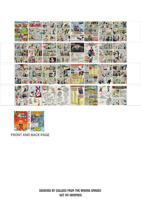 Miniature Comic Book Printable, Miniature Magazines Printable, Diy Tiny Books, Tiny Books, Mini Printables, Dennis The Menace, Dollhouse Printables, Cool Paper Crafts, Pen Pals