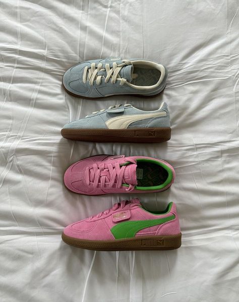 puma shoes women | puma shoes | streetstyle shoes | pink puma shoes | baby blue puma shoes | puma Blue Puma Shoes, Palermo Outfit, Pink Puma Shoes, Puma Shoes Women, Puma Palermo, Shoe Gallery, Shoes Puma, Summer Sneakers, Shoes Pink