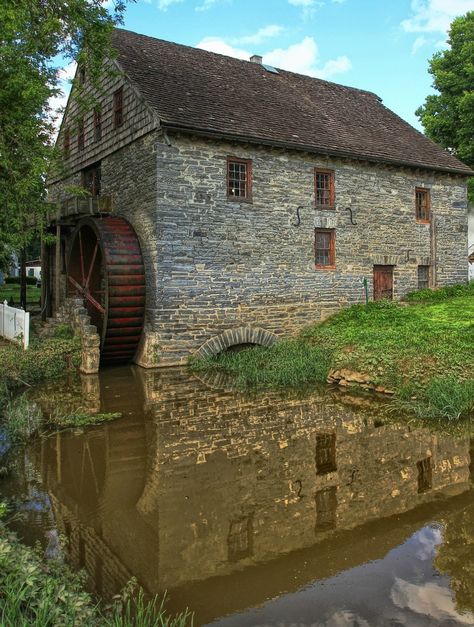 Herr's Grist Mill with Water Wheel | by Forsaken Fotos.  PA Old Grist Mill, Windmill Water, Water Wheels, Wind Mills, Country Barns, Grist Mill, Lancaster Pennsylvania, Water Powers, Water Mill