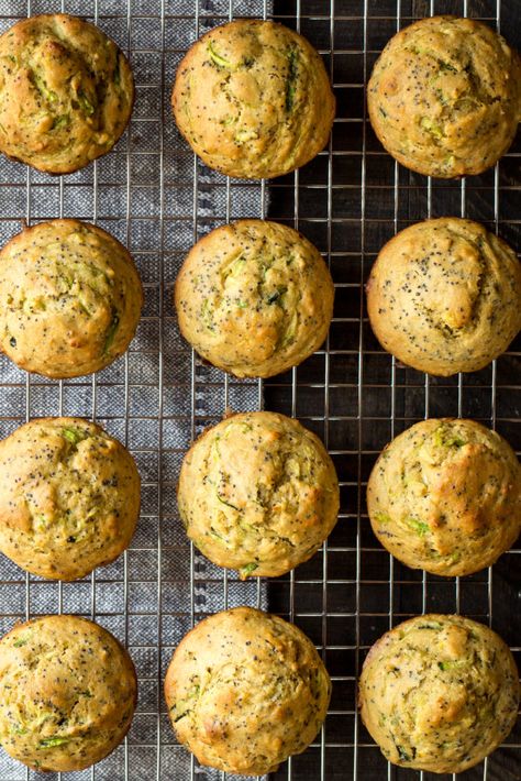 Lemon Poppy Seed Zucchini Muffins - Dishing Up the Dirt Dirt Recipe, Baked Muffins, Poppyseed Muffins, Poppy Seed Bread, Zucchini Muffin Recipes, Lemon Poppyseed Bread, Produce Recipes, Lemon Zucchini, Poppy Seed Muffins