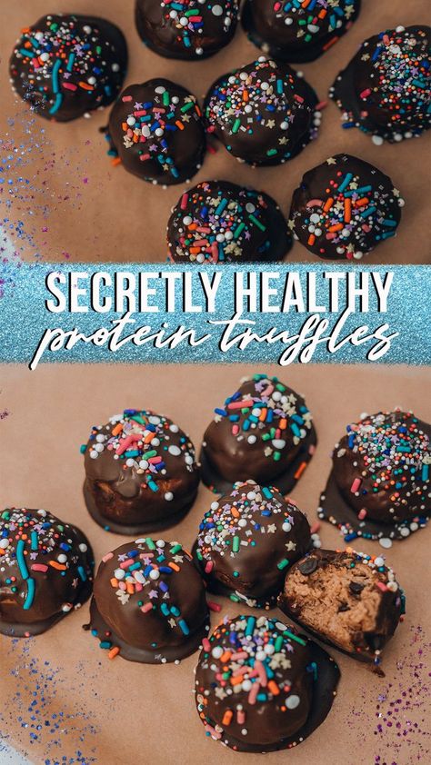 Who knew you could make chocolate truffles out of protein powder!? These chocolate covered protein truffles are secretly healthy & an amazing afternoon snack, post workout treat or after dinner dessert when you're trying to stay healthy but craving something sweet! #proteintruffles #proteinballs #arbonne #healthyliving #winter #holidays #tistheseason #christmas #festive #recipe #easyrecipe #holidayrecipe #christmasrecipe #food #xmas #2020 #holidayvibes #cooking #baking Arbonne Diet, Protein Cake Pops, Best Tasting Protein Powder, Protein Truffles, Arbonne Recipes, Healthy Hacks, Hosting Brunch, Tree Nut Allergy, Prep Breakfast