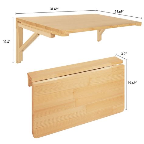 Multifunctional Wall Mounted Wooden Folding Desk - Bed Bath & Beyond - 35542712 Wall Table Folding, Wall Mounted Folding Table, Fold Down Desk, Fold Down Table, Dinner Games, Desk Bed, Wall Mounted Table, Wall Display Shelves, Home Office Computer Desk