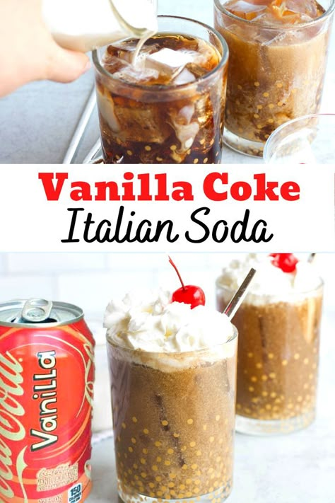 Coke Drinks Non Alcoholic, Vanilla Italian Soda Recipe, Gourmet Soda Recipes, Italian Soda Flavors Combinations, Torani Drinks, Italian Soda Recipe, Beverage Truck, Italian Cream Soda Recipe, Cream Soda Recipe