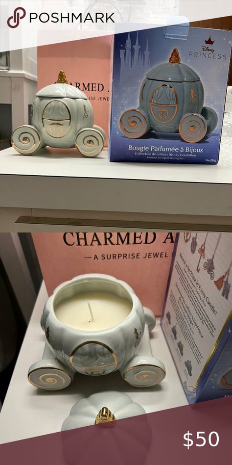 Charmed Aroma Cinderella Carriage Candle Cinderella Gifts, Candles With Jewelry Inside, Disney Candles, Charmed Aroma, Cinderella Carriage, Charmed Show, White Wax, Jewelry Candles, Candle Warmer