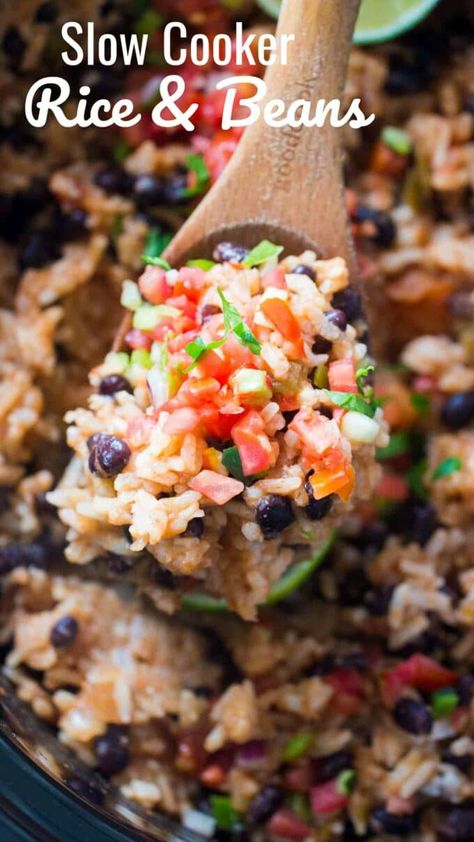 Rice And Beans Slow Cooker, Beans Slow Cooker, Creamy Dips, Slow Cooker Rice, Food Alternatives, Vegetarian Slow Cooker Recipes, Cozy Dinners, Vegan Slow Cooker, Crockpot Ideas