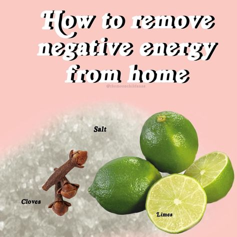 @themoonchildanna posted on Instagram: “This a very simple and easy way to get out negative energy ☺️✨ Limes remove negative energy Salt purifies Cloves protect Step 1. Light…” • Oct 2, 2020 at 4:55pm UTC Lemon Salt Negative Energy, Lemon And Salt For Negative Energy, Negative Energy Cleanse, House Cleansing, Lime Water, Gourmet Salt, Lemon Candle, Removing Negative Energy, Clear Negative Energy