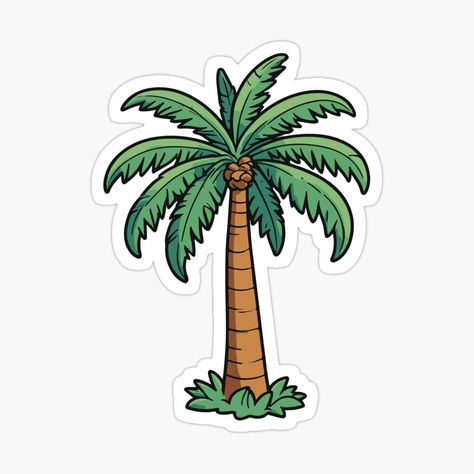 Get my art printed on awesome products. Support me at Redbubble #RBandME: https://www.redbubble.com/i/sticker/coconut-tree-by-OlvadDesigns/163389162.EJUG5?asc=u Coconut Sketch, Coconut Tree Cartoon, Coconut Tree Clipart, Coconut Drawing, Palm Tree Sticker, Tree Sticker, Cartoon Doodle, Calendar Planner, Tree Stickers