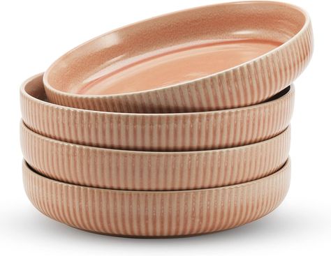 American Atelier Pasta Bowls Set of 4 are designed with space-saving style and smooth round edges, they are light to hold, and different colors of bowls make life more pleasant. Super sturdy and durable making them casual enough for every day, but also unexpected enough to wow any guest at a dinner party. Large 9-inch diameter bowls are perfect for serving pasta, salad, soups, noodles, morning cereal, stir-fries, seafood, and more. Pasta Bowl Set, Salad Bowls Set, Pasta Bowls, Salad Bowl, Home Recipes, Salad Bowls, Plates And Bowls, Future House, Serveware