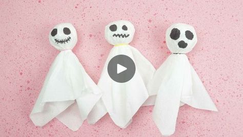 Tissue Paper Ghosts, Ghost Shots Tissue, Tissue Paper Ghost Craft, Halloween Crafts With Paper, Tea Light Ghost Craft, Tissue Ghosts, Paper Halloween Crafts, Paper Ghost, Crafts With Paper