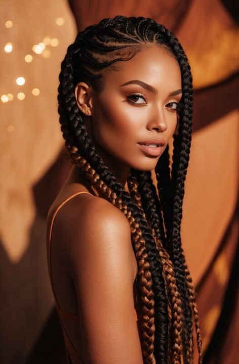 Long Cornrows Braids, Latest Braids Hairstyles, Stylish Cornrows, Big Cornrows Hairstyles, Latest Braids, Cornrow Designs, Vibrant Portrait, Halo Braids, Cabello Afro Natural