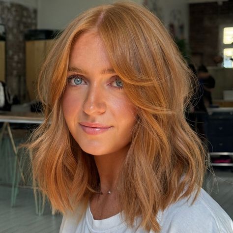 Top 32 Long Bob Haircuts – Fresh Looks for Chic Women in 2024 Curtain Bangs, Red Hair, Blonde Hair, Bangs, Blonde, Hair, Red, Instagram